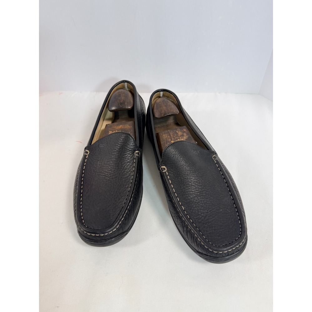 Geox Respira Mens Black Pebbled Leather Loafers Made in Italy Size 46 12 507 46